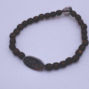 Inspirational DREAM Beaded Stretch Bracelet Wood Beads Boho Spiritual Jewelry